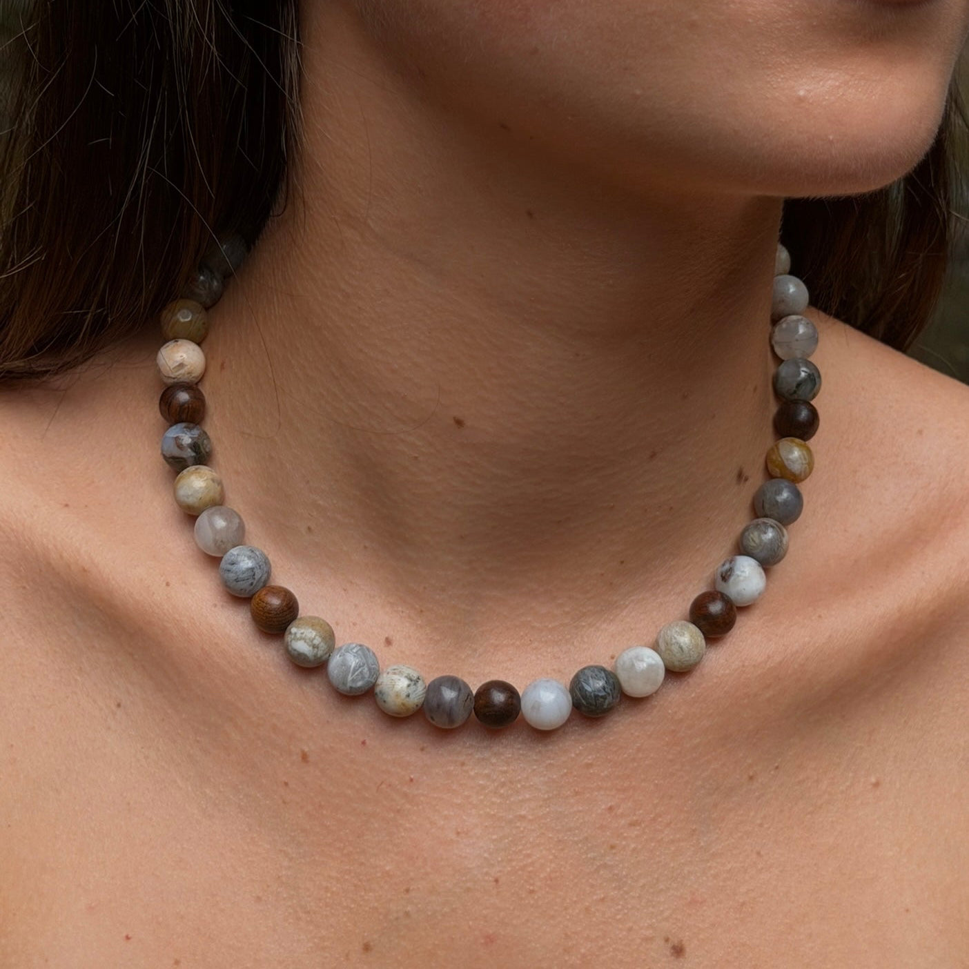 Bamboo Agate Down To Earth Necklace