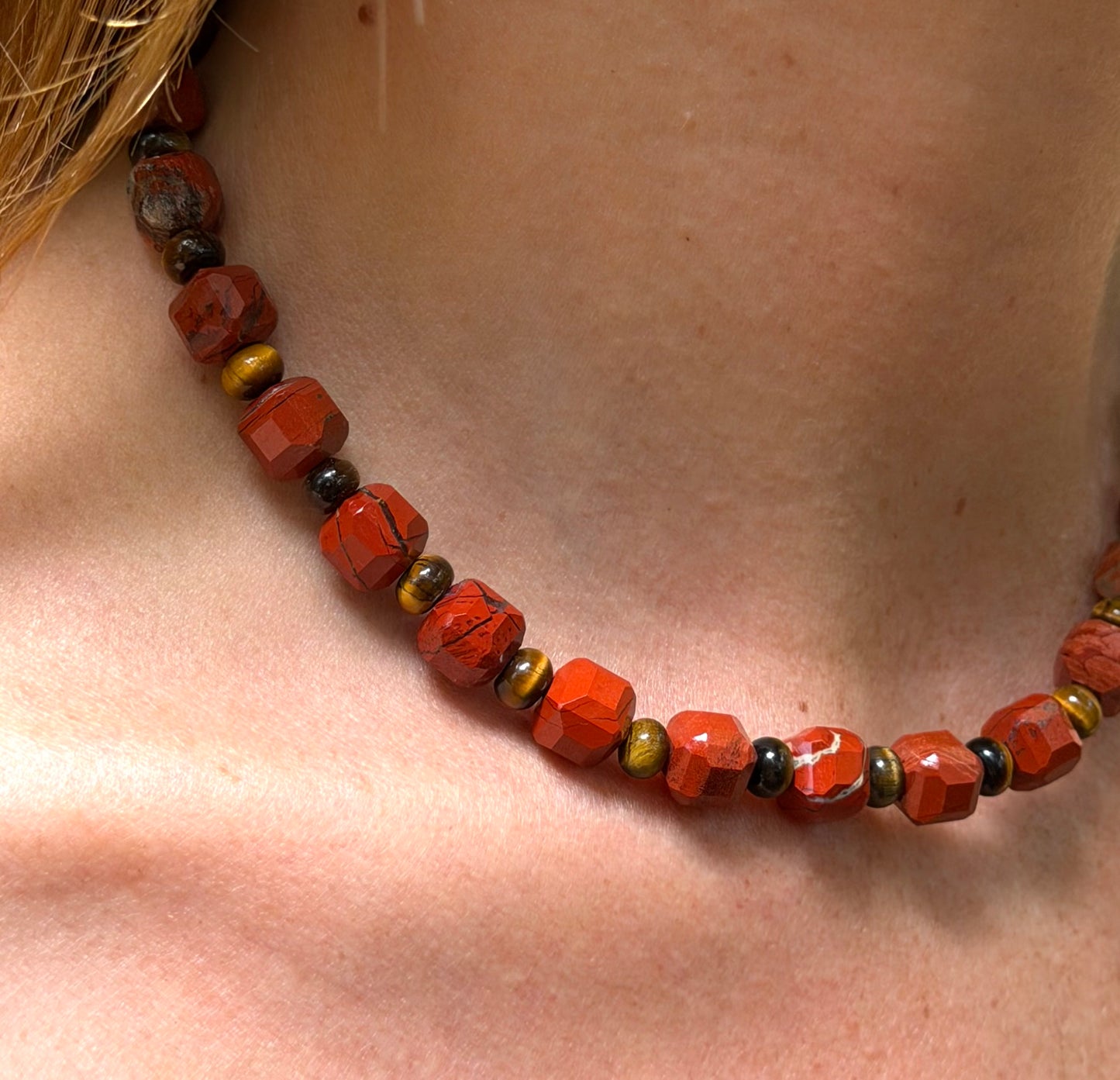 Red Jasper & Tigers Eye Necklace