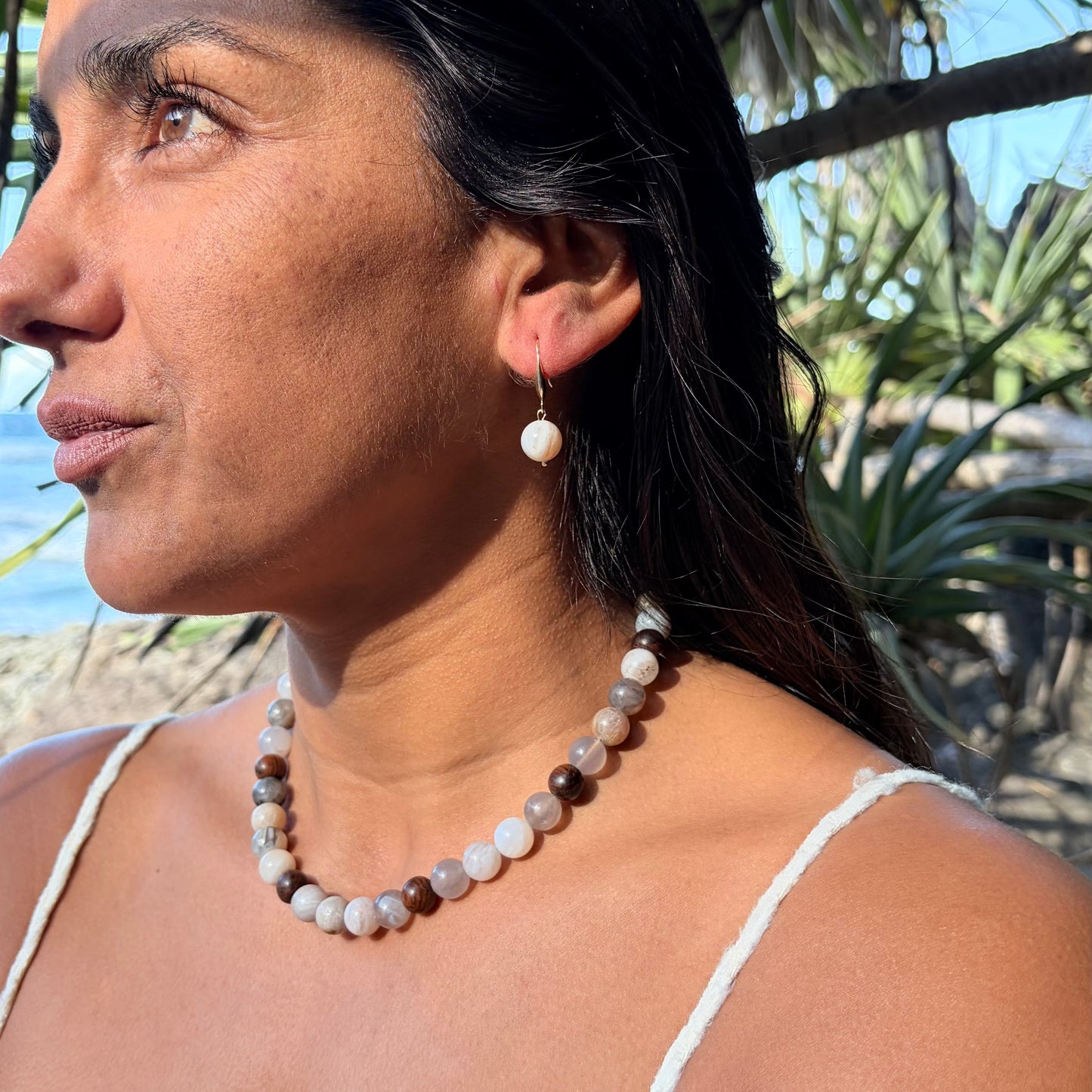 Bamboo Agate Down To Earth Necklace