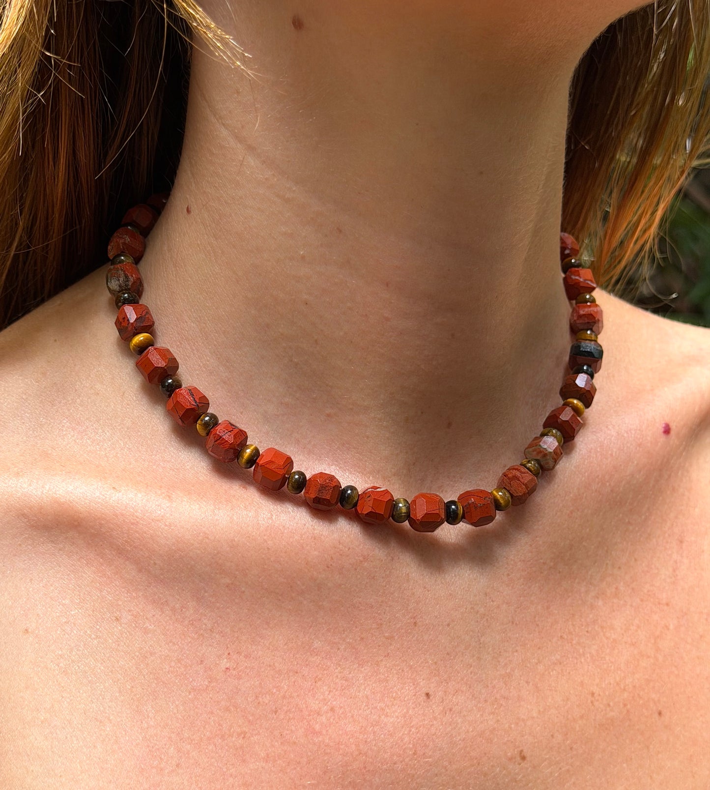 Red Jasper & Tigers Eye Necklace
